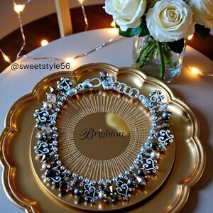 BRIGHTON "Cannes Bronze" Crystal And Pearl Bracelet STATEMENT MAKING!